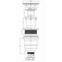 Bonde supplémentaire SquareDrain - Bonde vertical  H 110 mm - Receveur souple SolidSoft

