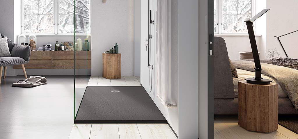 Receveur SquareDrain anthracite - Receveur souple SolidSoft