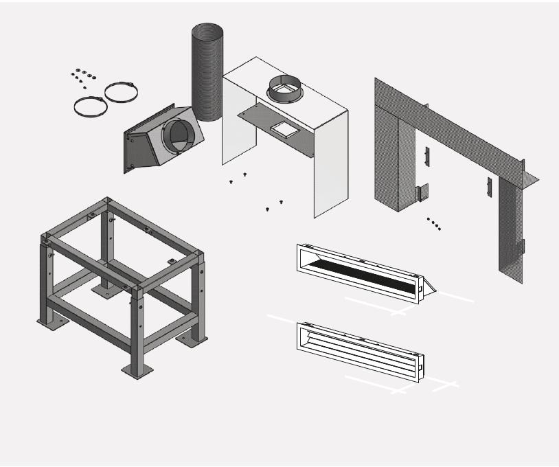 [P697003] Kit grille encadrement pour insert METTI 8 - INVICTA