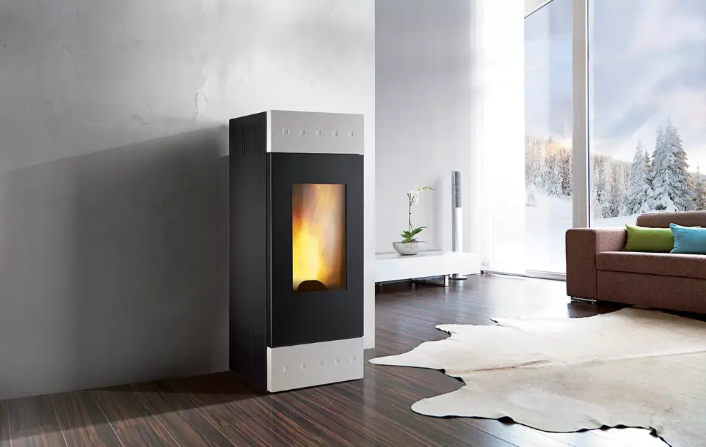 [C077FQ-01-IBC9] Poêle à granulés LILIUM ID9 Canalisable avec ventilation - DEVILLE  (Blanc)