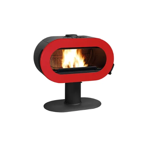 [P648057]  Poêle à bois Fonte Fifty Plus sur Pied - INVICTA (Rouge)