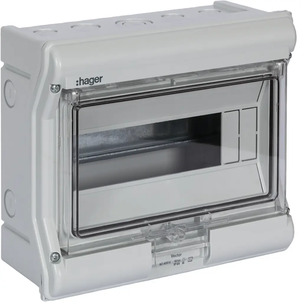 [VE112F] Coffret étanche vector IP55 1 rangée 12 modules h 302mm l 310mm