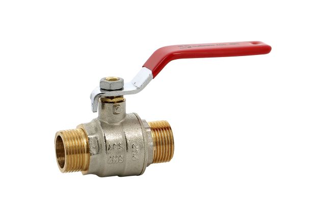 [582005] Vanne à sphère laiton sans plomb mâle mâle poignée rouge 20x27 mm 20x27 mm (3/4")