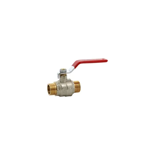[581005] Vanne à sphère laiton titré 4MS Bât+ mâle femelle BSP poignée rouge MF 20 x 27 mm (D3/4)