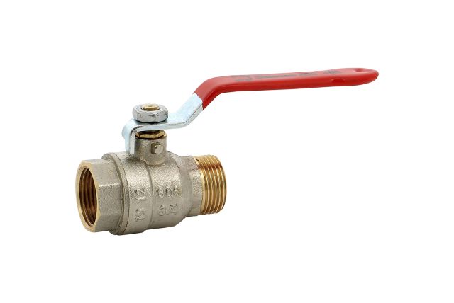 Vanne à sphère laiton titré 4MS Bât+ mâle femelle BSP poignée rouge MF 20 x 27 mm