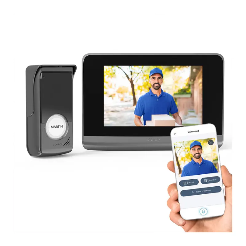 Portier vidéo connecté V500 Pro io Connect + alimentation par module rail DIN - SOMFY