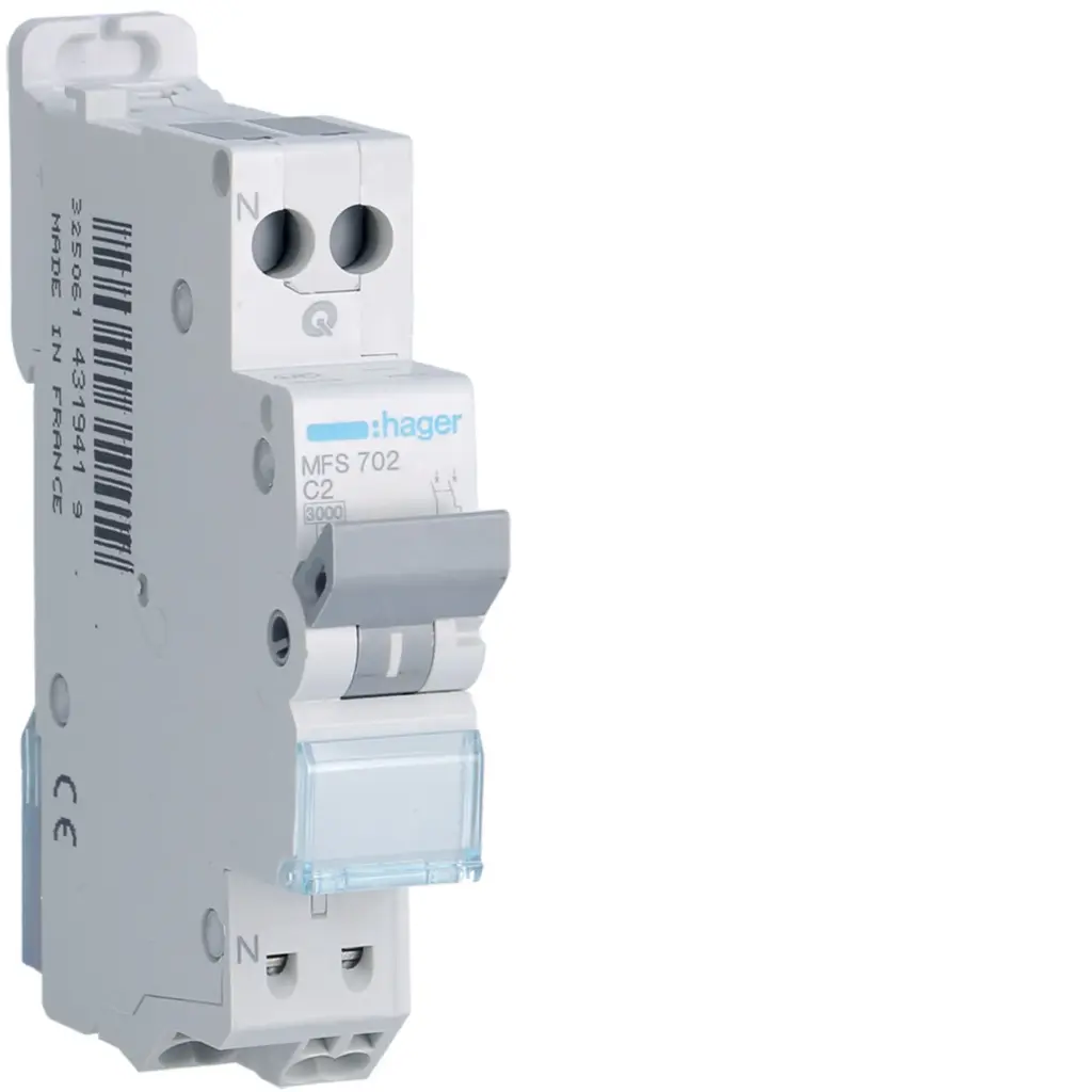 Disjoncteur 1P+N 3kA C-connexion SanVis 1 Module - HAGER