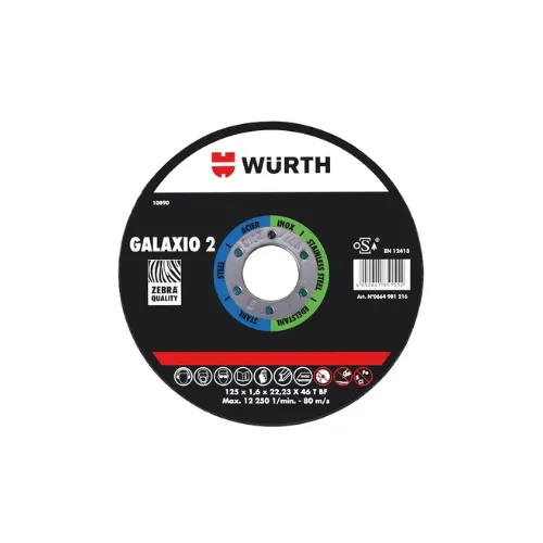 [0664981210] Disque à tronçonner Galaxio 2 Acier/Inox - Ø125x1 mm - alésage 22,23 mm (X10)