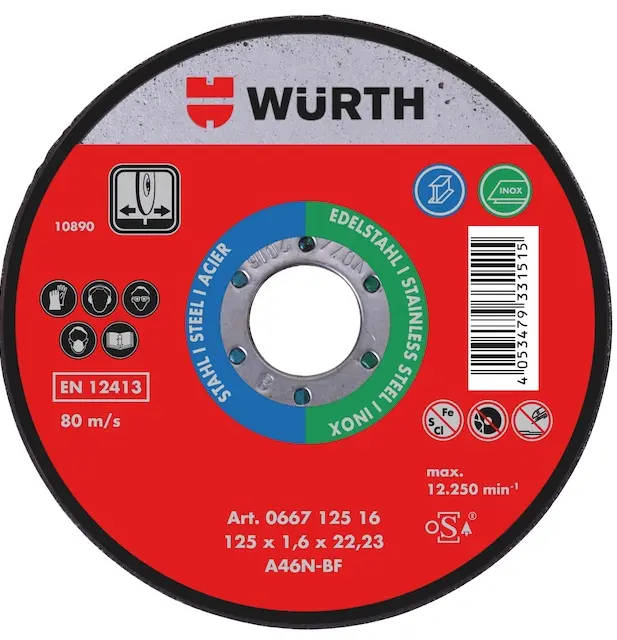 [06671251] Disque à tronçonner Red Label x50 - WURTH