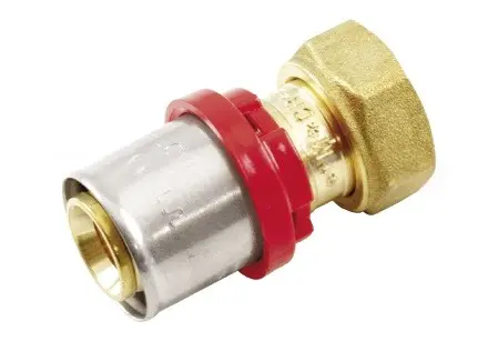 [1650034] MANCHON DROIT+ÉCROU TOURNANT ET JOINT PLAT À SERTIR - TIEMME (16x1/2)