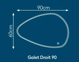 [P900010] Miroir Led GALET DROIT - PRADEL (60x90 CM)