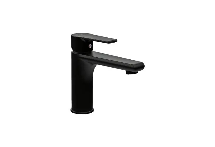 [411809707] Mitigeur lavabo moyen, bec long pour salle de bain - TIEMME (Noir)