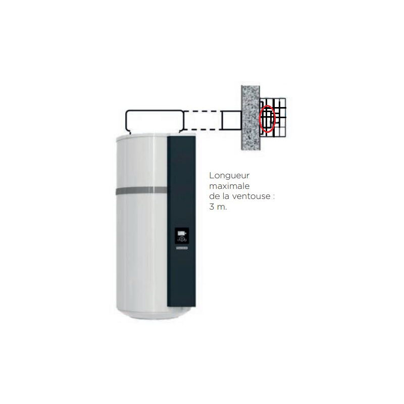 Accessoire Thermodynamique ventouse horizontale 80/125 - THERMOR