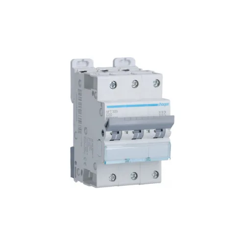 [NFT820] Disjoncteur 20A 3P+N 6-10kA Courbe C 3module - HAGER