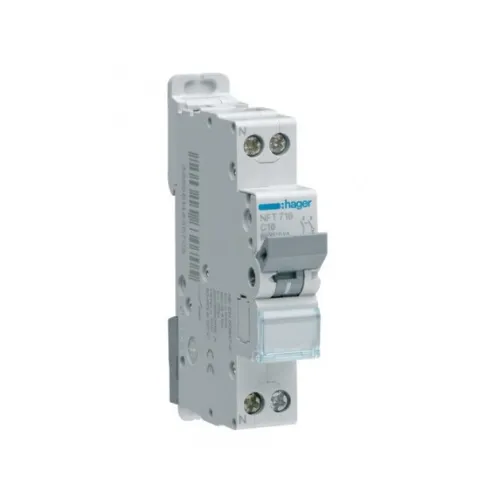 [NGT710] Disjoncteur 10A 1P+N 6-10kA Courbe D 1module - HAGER