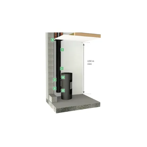 [146247] Kit de raccordement étanche en sortie verticale pour buse arrière Apollo Pellets concentrique 2.0 - JONCOUX