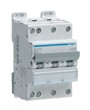 Disjoncteur 16A 3P+N 6-10kA Courbe D 3module - HAGER