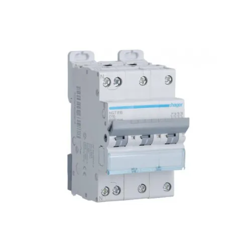 Disjoncteur 16A 3P+N 6-10kA Courbe D 3module - HAGER