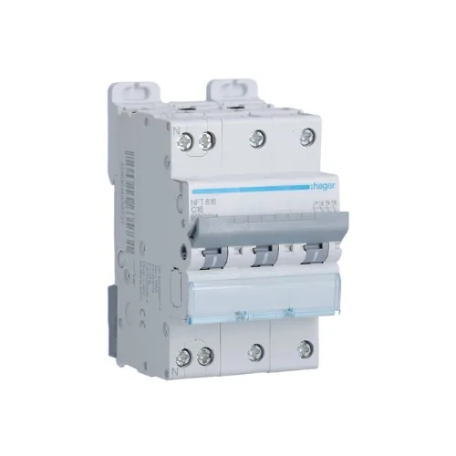 [NFT816] Disjoncteur 16A 3P+N 6-10kA Courbe C 3module - HAGER