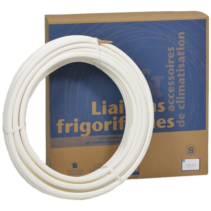 [50TIBET1438M1] Couronne cuivre 08mm 1/4-3/8 isolé PE extrudé Bls1d0(M1) blanc 50m - EID
