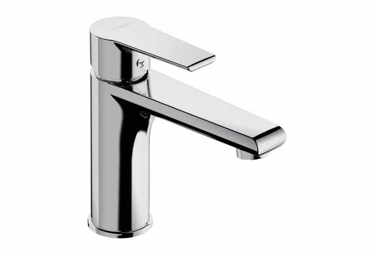Mitigeur lavabo moyen chromé bec long pour salle de bain - TIEMME