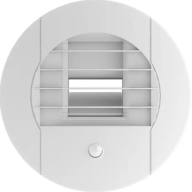 [858322] Bouche hygroréglable WC élec (piles) détect prés 5/30 m3/h manch. placo D80 mm