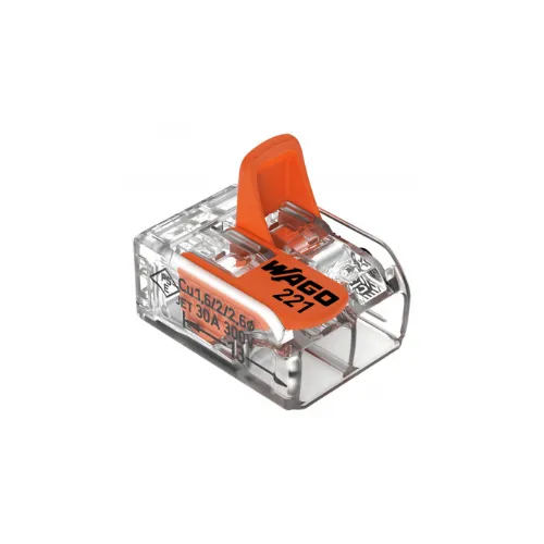 [221-612]  Borne WAGO 221 2x6mm² à leviers souple & rigide