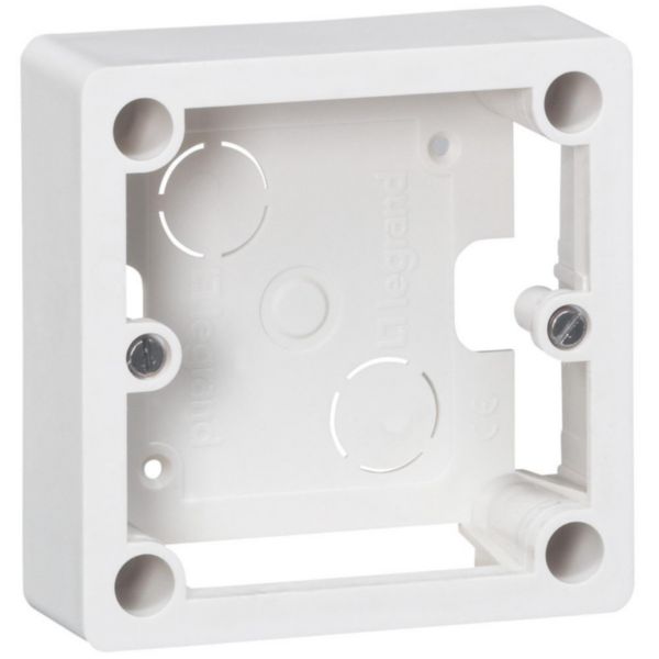 Cadre saillie 1 poste pour socle et sortie de cables 100x100x36mm