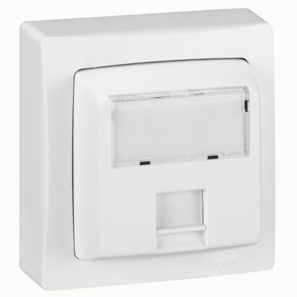 Prise RJ45 catégorie 6 FTP Appareillage saillie complet - blanc