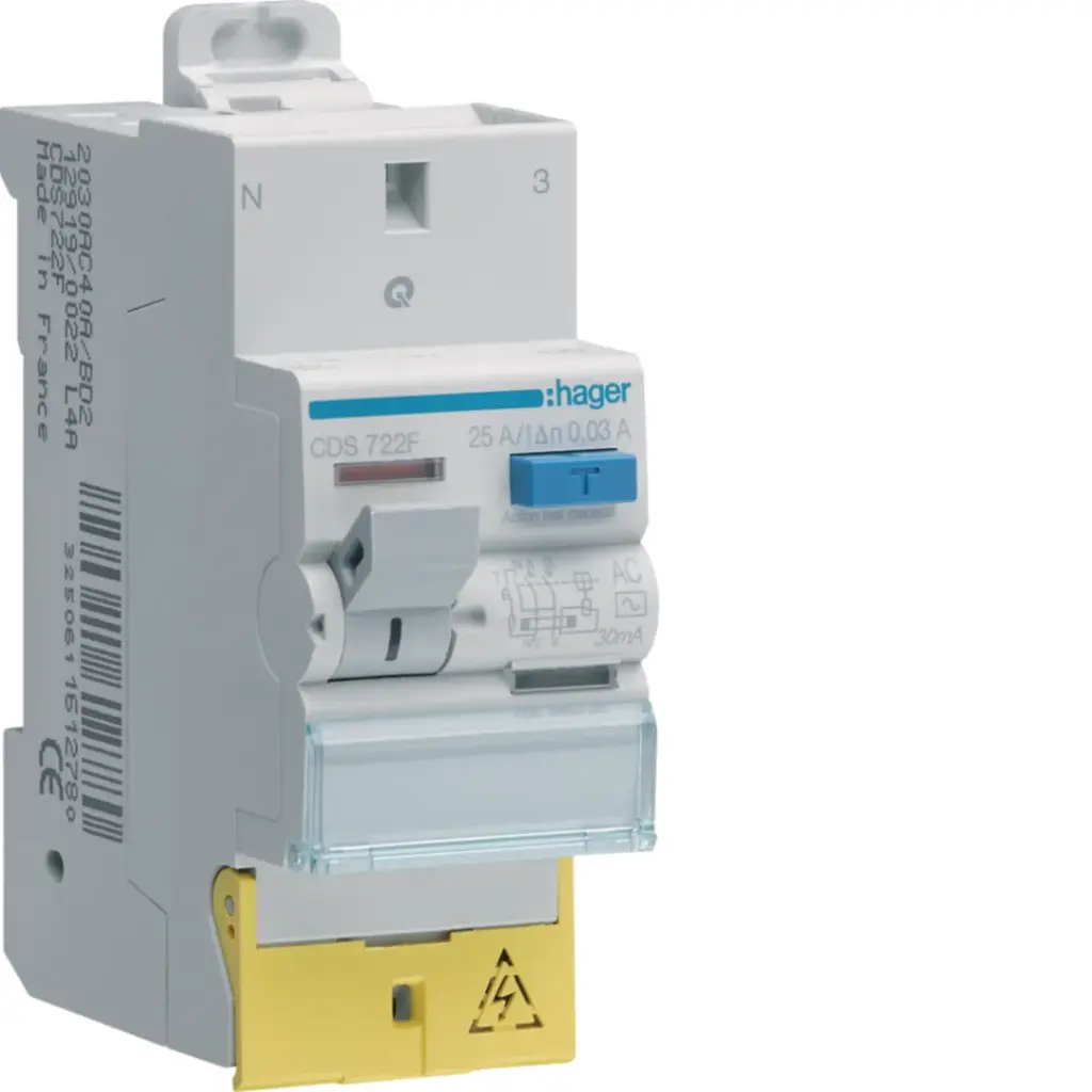 [CDS742F] Interrupteur différentiel 2P 40A 30mA type AC à bornes décalées SanVis - HAGER