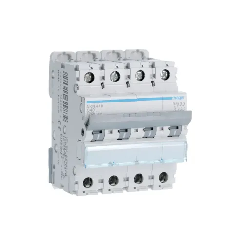 [NKN440] Disjoncteur 4P 10-15kA courbe C - 40A 4 modules - HAGER