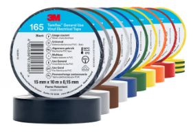 [80470N] Temflex 165 Pack multicolore 10 rubans d'isolation électrique 10x15