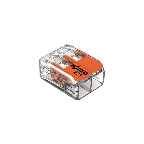 [221-412] Borne WAGO 221 Mini 2x4mm² à leviers souple et rigide