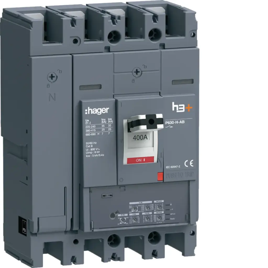 Disj. h3+ P630 LSI AB 4x400A 25kA + RCD