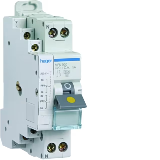 Disjoncteur 1P+N 3kA - Courbe C 1 - Module