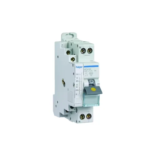 Disjoncteur Phase + Neutre 3kA Courbe C bornes à vis 1 Module - HAGER