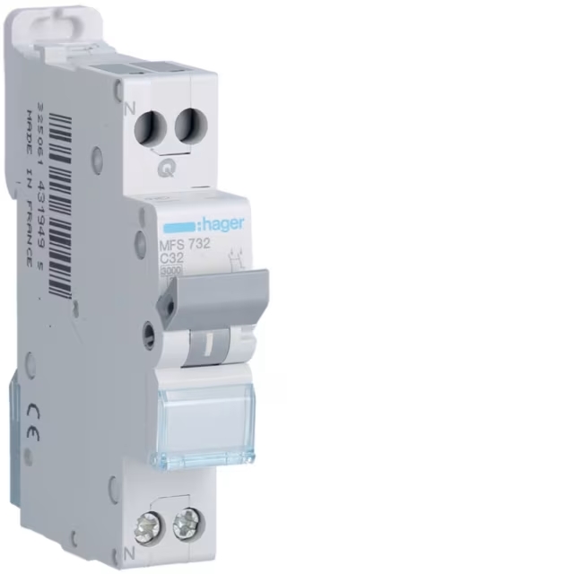 [MFS716] Disjoncteur 1P+N 3kA connexion SanVis 1 Module - HAGER (16A)
