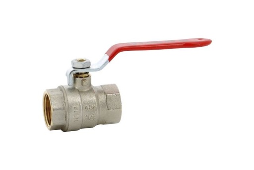 Vanne sphère laiton titré 4MS Bât+ femelle femelle BSP poignée rouge 30 15X21 mm