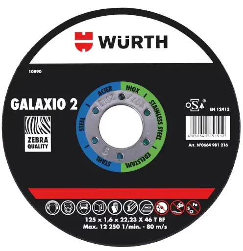 [0664981210] Disque à tronçonner ZEBRA GALAXIO 2 (X10) - WURTH