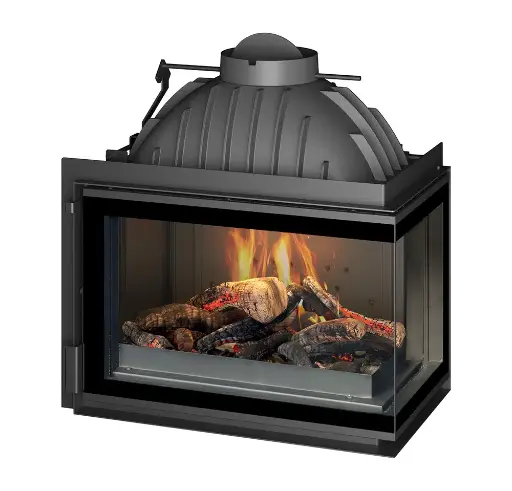 [P627372] Foyer à Bois d'angle 700 Vitre Droite - Cheminée - INVICTA