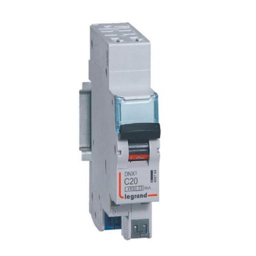 Disjoncteur DNX3 4500 - vis-vis - U+N 230V - 4,5kA - 1 module - courbe C