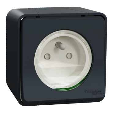 [MUR35031] Mureva Styl - Prise courant 2P+T - saillie - IP55 - IK08 - connexion auto