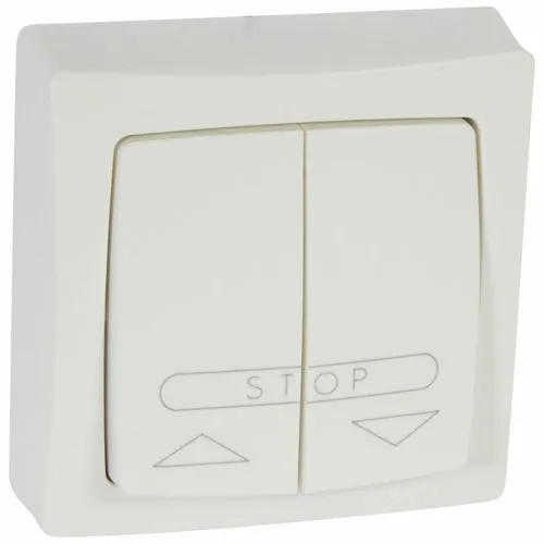 [86010] Poussoir pour volets roulants Appareillage saillie complet - blanc