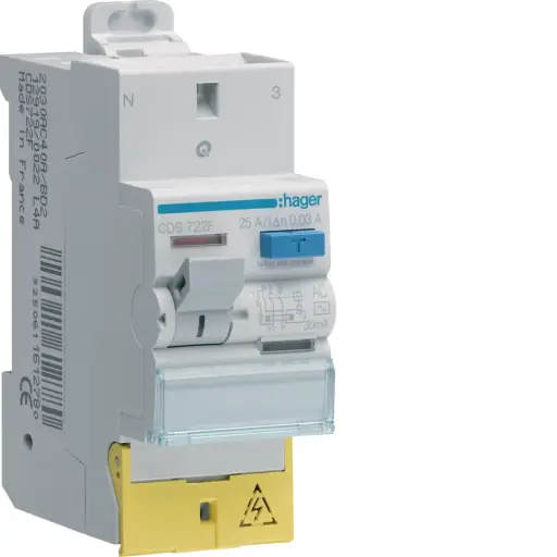 [CDS742F] Interrupteur différentiel 2P 40A 30mA type AC à bornes décalées SanVis
