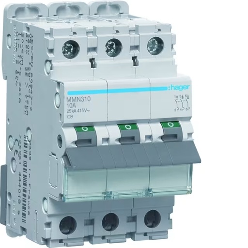 [NKN310] Disjoncteur 3P 10-15kA courbe C - 10A 3 modules