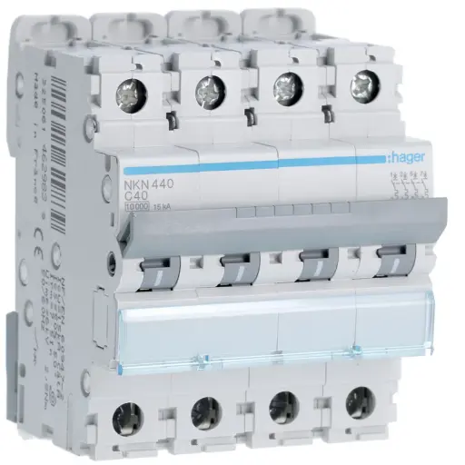 [NKN440] Disjoncteur 4P 10-15kA courbe C - 40A 4 modules