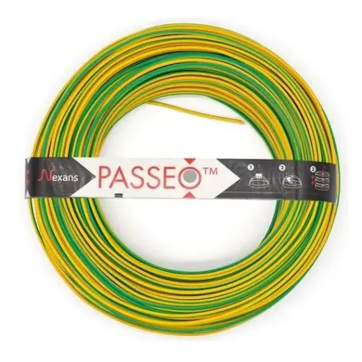 [1225050] Nexans H07 VU PASSEO 1G2.5 Vert-jaune couronne de 100m