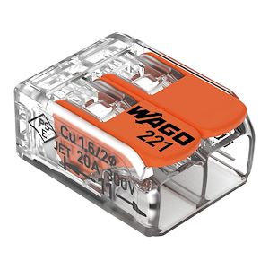 [221-412] Borne WAGO 221 Mini 2x4mm² à leviers souple et rigide