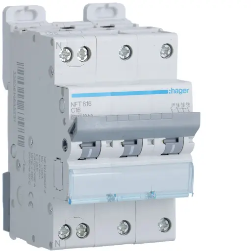 [NFT316] Disjoncteur 3P 6-10kA courbe C - 16A 3 modules