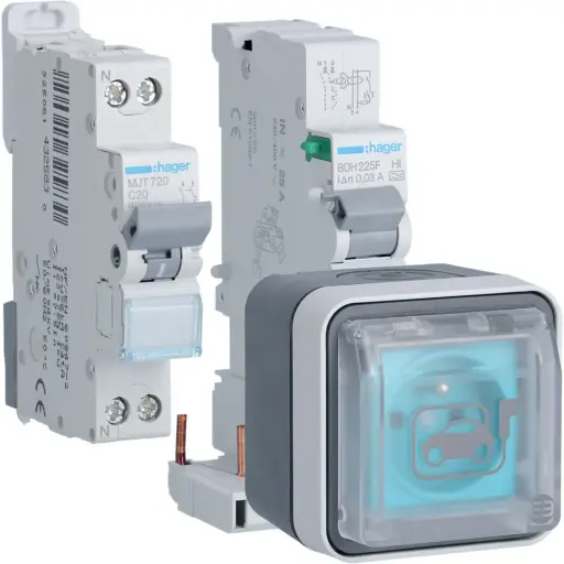 [XEV080P]  Witty IP55 3KW 2P+T M2 + protection différentielle - Hager